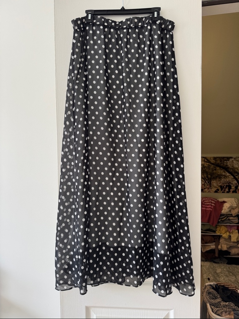 Polka Dot Black and White Maxi Skirt